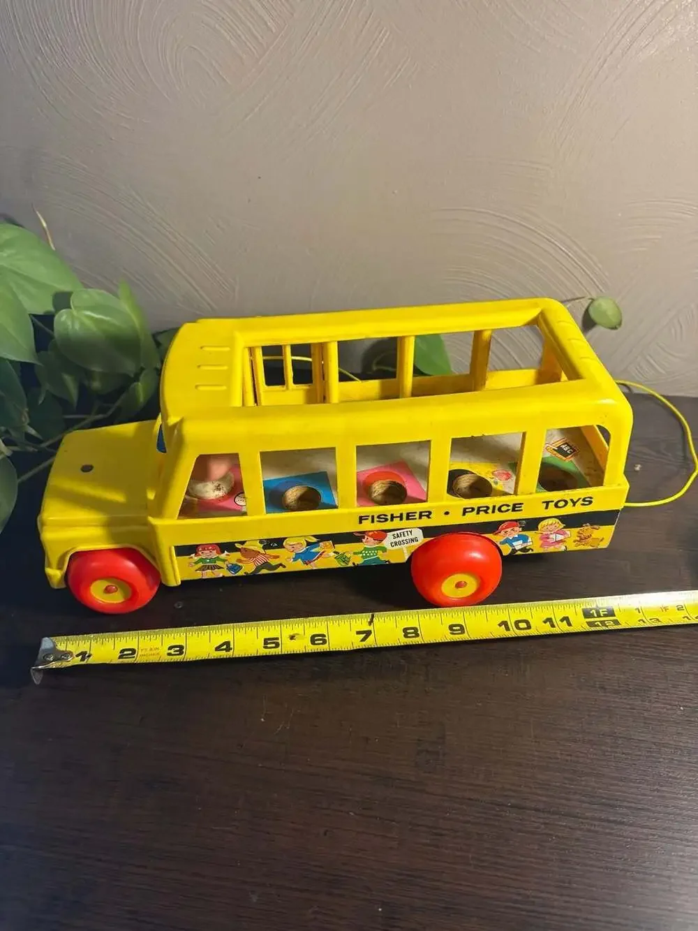 Vintage 1965 Fisher-Price Little People School Bus #192 Pull Toy